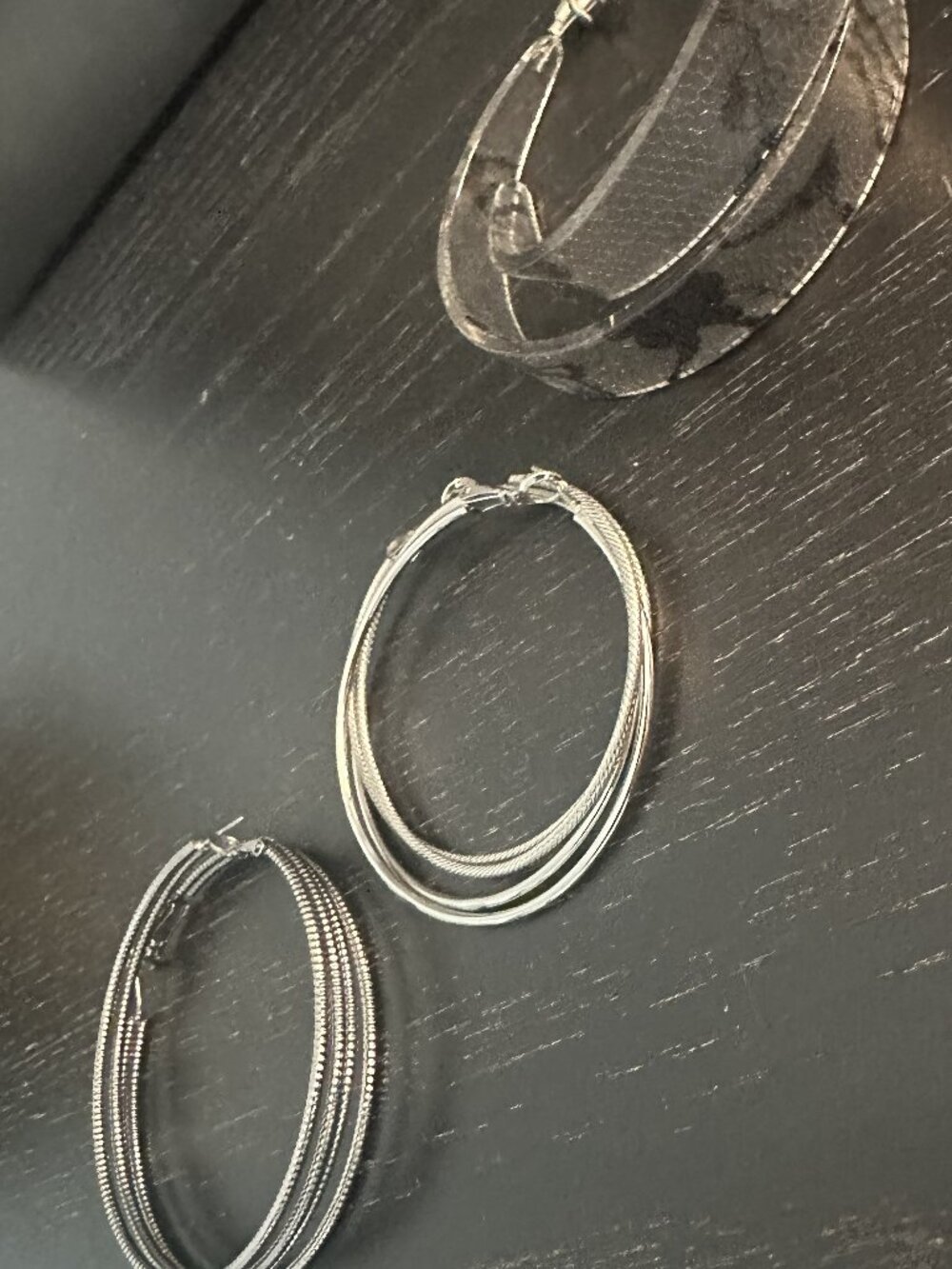 3-Pair Fashion Hoop Earring Lot